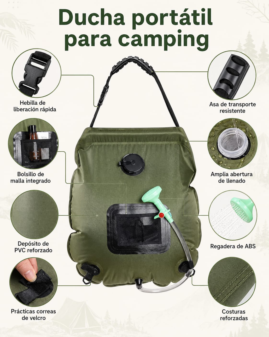DUCHA PORTATIL REFORZADA 20L